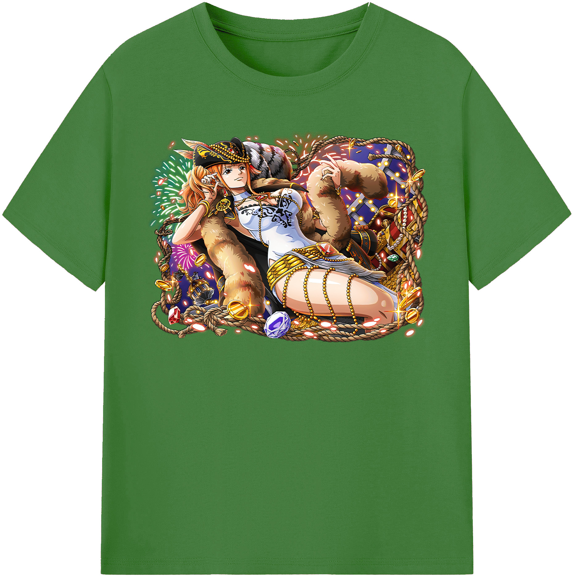 （画像用） ワンピース ナミ ONE PIECE Nami レディースカジュアルプリントTシャツ（綿100％）
